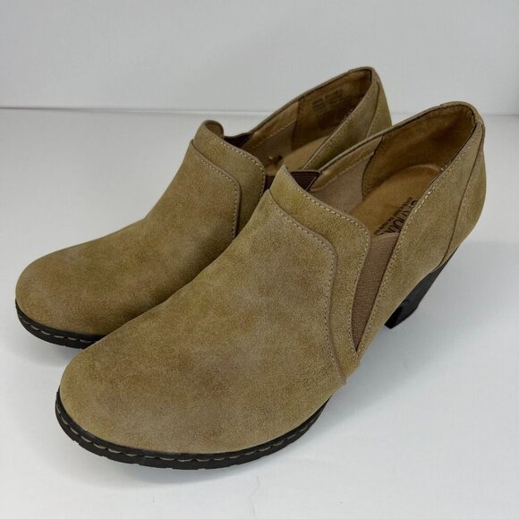 Croft & Barrow Ortholite Comfy Taupe Ankle Womens Size 8.5 Double Gore Booties - Picture 1 of 9